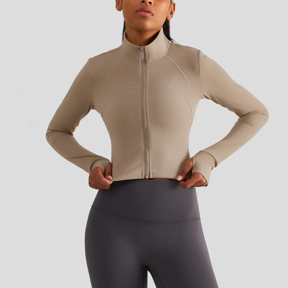 Slim Fit High-Collar Yoga Jacket