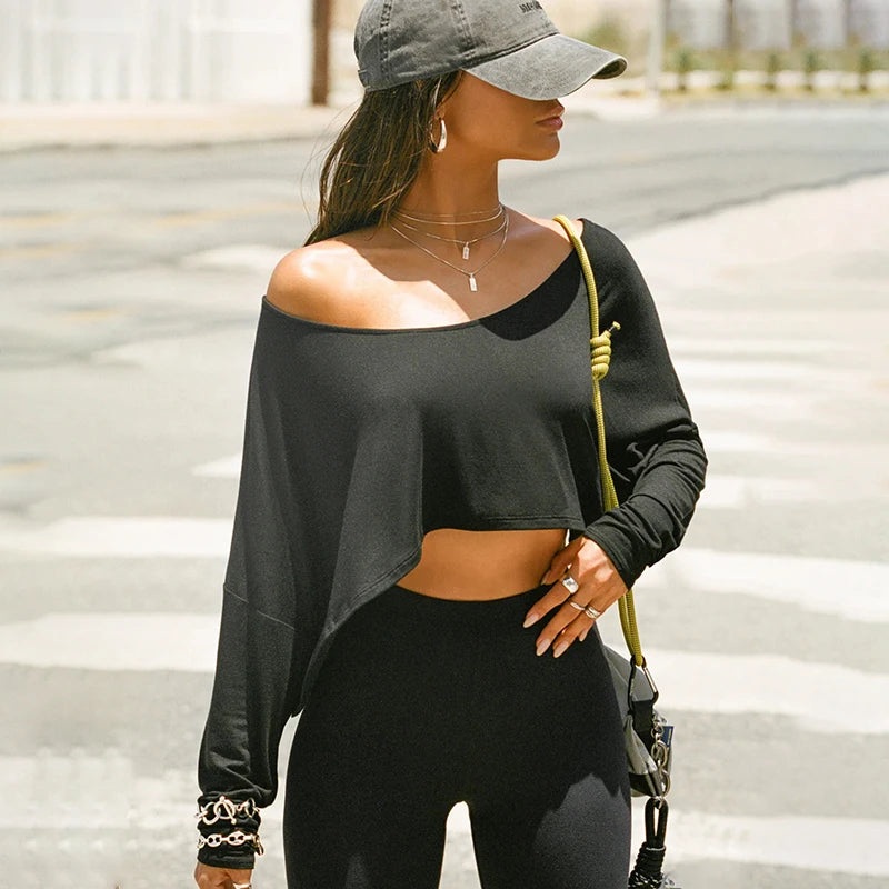 Skew Collar Long Sleeve Tee