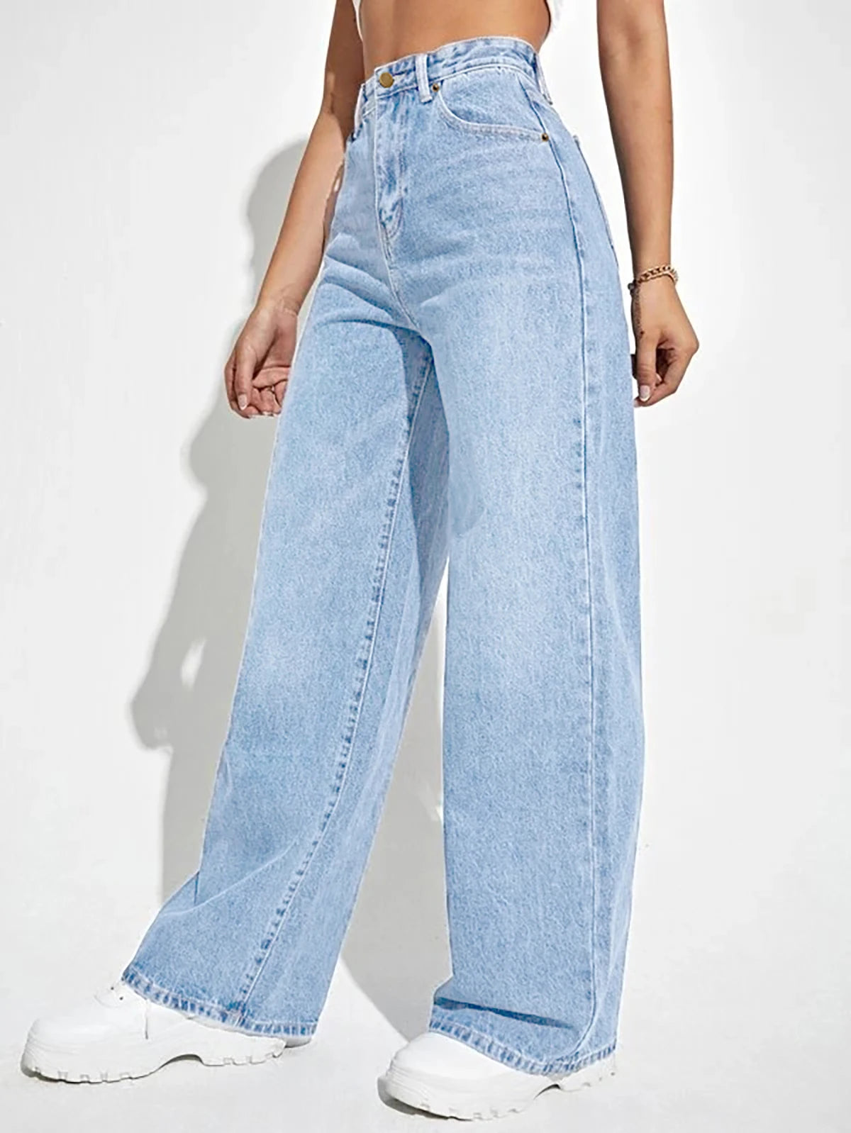 High-Waisted Wide-Leg Jeans