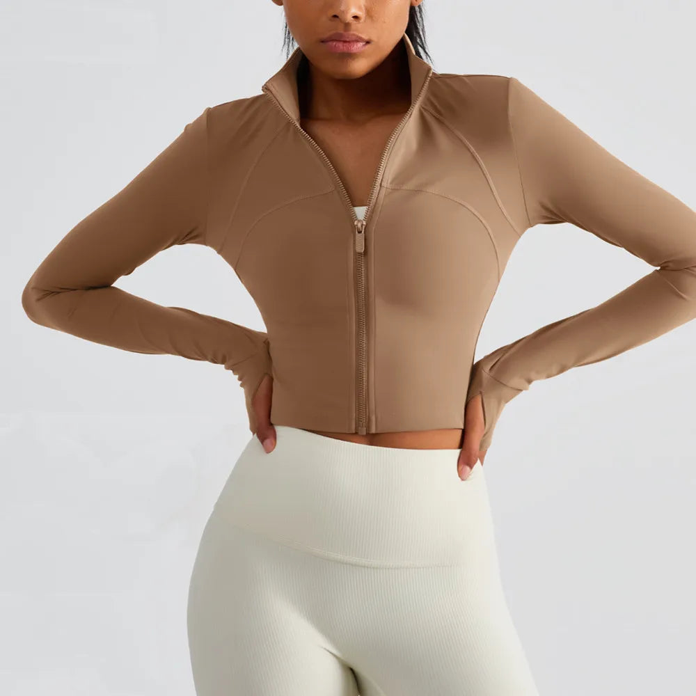 Slim Fit High-Collar Yoga Jacket