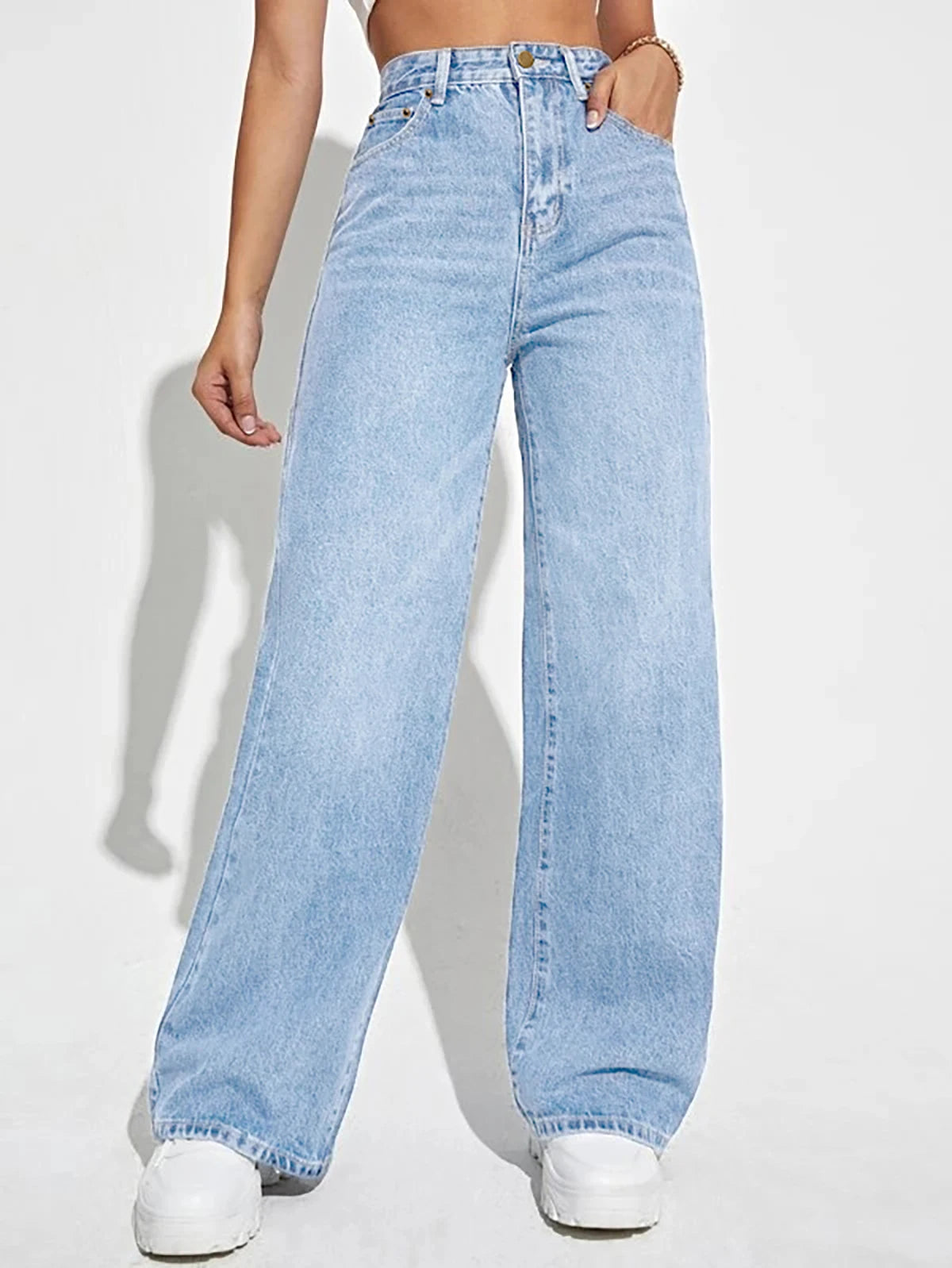 High-Waisted Wide-Leg Jeans