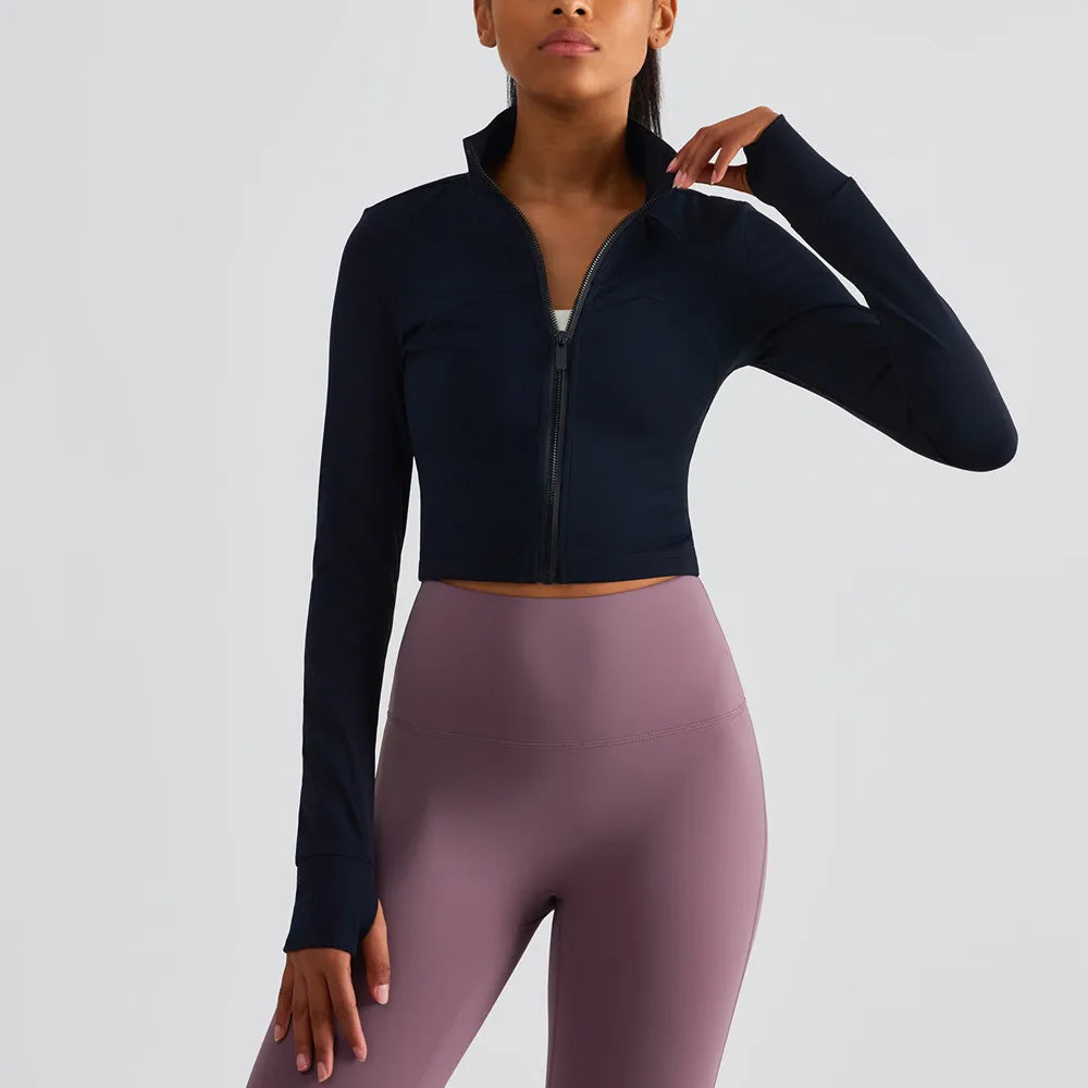 Slim Fit High-Collar Yoga Jacket