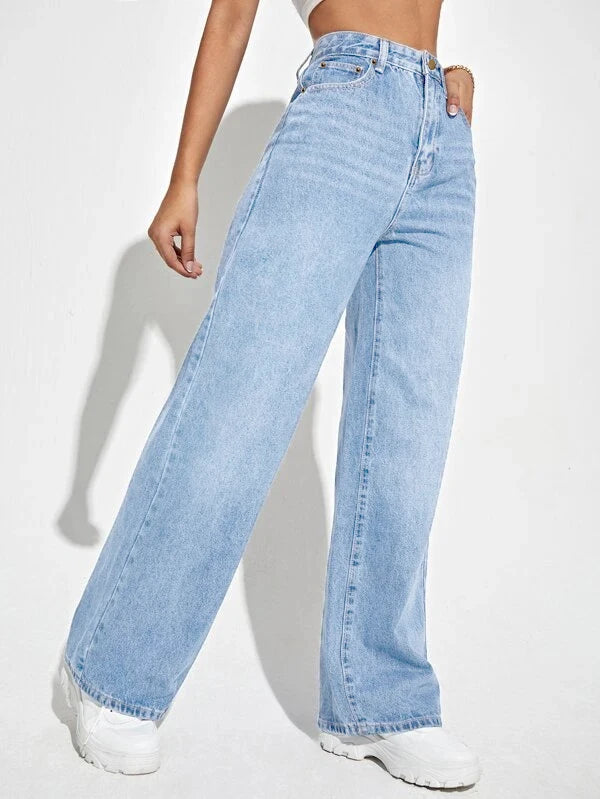 High-Waisted Wide-Leg Jeans