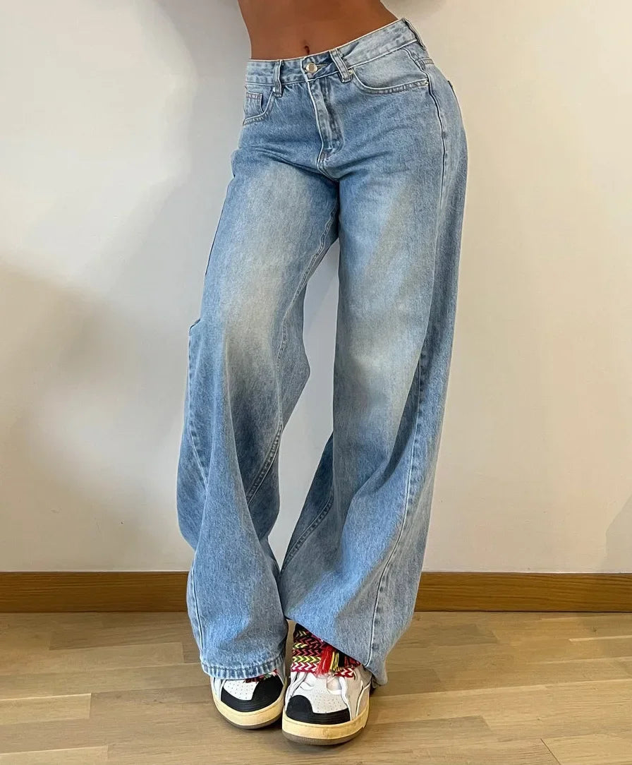 High-Waist Baggy Jeans